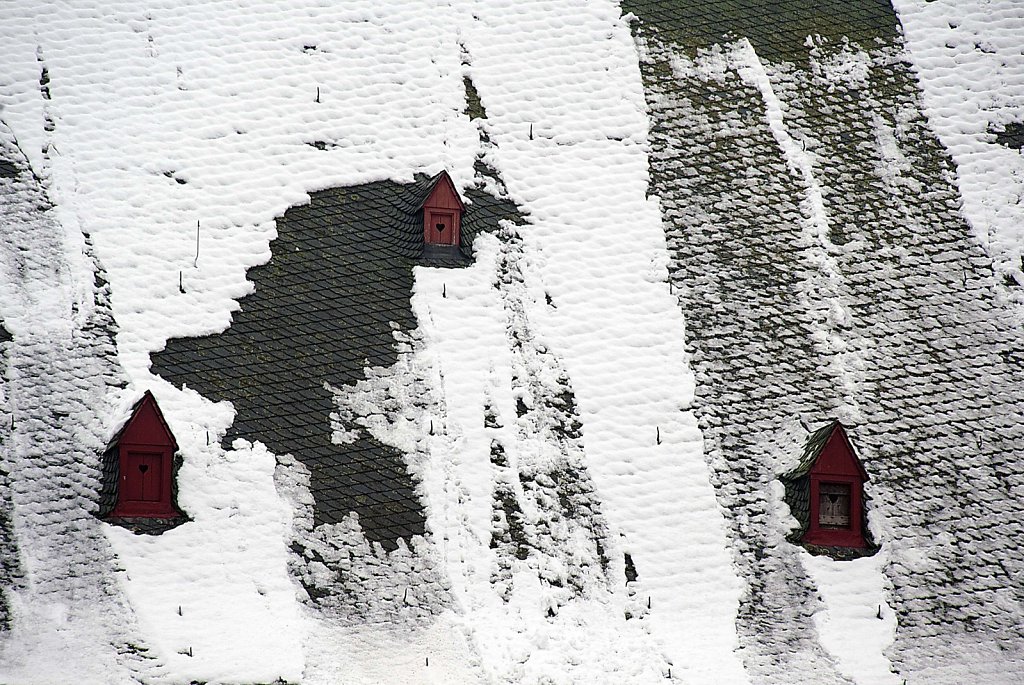 Dach der Stiftskirche im Schnee, 31.12.2014